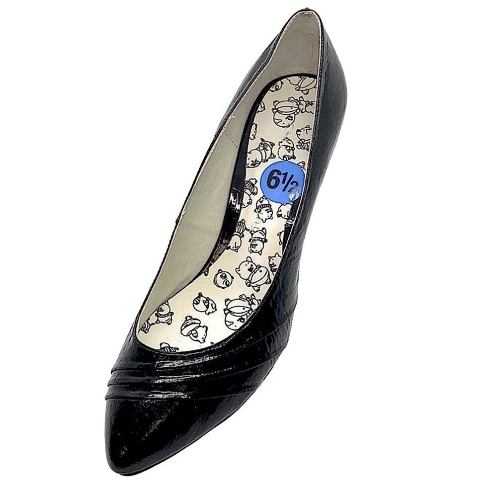 Chinese Laundry Black Leather Jaeger Heels